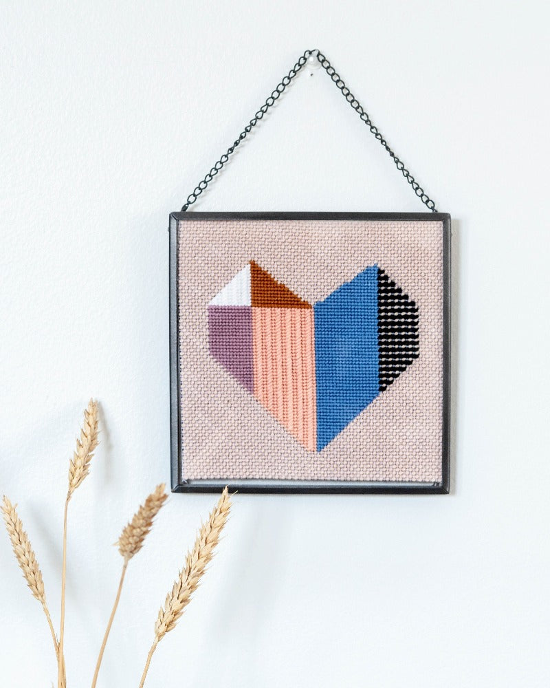 Origami Heart Beginner Needlepoint Kit by Unwind Studio