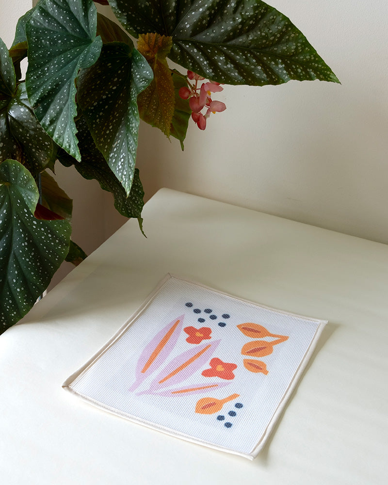 Paper Flowers Beginner Needlepoint Kit by Unwind Studio