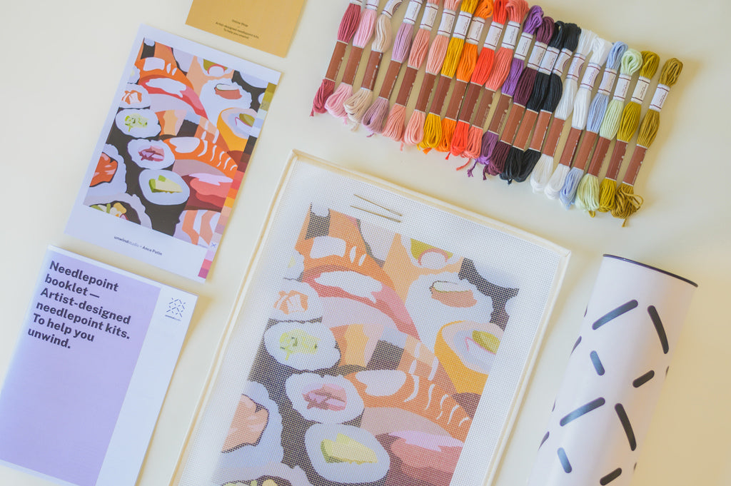 Sushi Boat Needlepoint Kit by Unwind Studio
