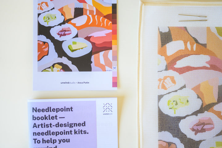 Sushi Boat Needlepoint Kit by Unwind Studio